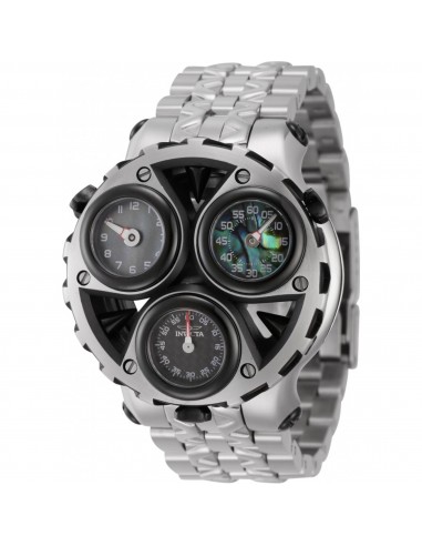 Invicta Men's Quartz Watch - Cerberus Tri Time Silver Tone and Black Case | 44594 pas cheres