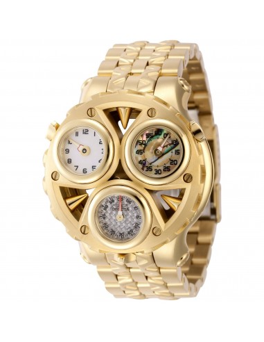 Invicta Men's Watch - Cerberus Quartz Tri Time Yellow Gold Bracelet | 44595 hantent personnes