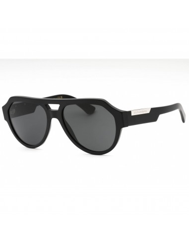 Dolce & Gabbana Men's Sunglasses - Matte Black Plastic Aviator Frame | 0DG4466 25256G pas cher 