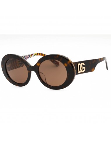 Dolce & Gabbana Women's Sunglasses - Havana Plastic Oval Shape Frame| 0DG4448F 321773 Les magasins à Paris