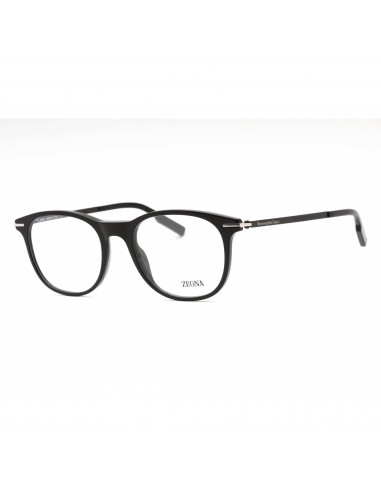 Ermenegildo Zegna Men's Eyeglasses - Shiny Black Plastic Oval Shape Frame| EZ5245 001 Découvrez la collection