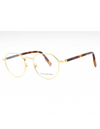 Ermenegildo Zegna Men's Eyeglasses - Shiny Deep Gold Geometric Frame | EZ5238 030 français