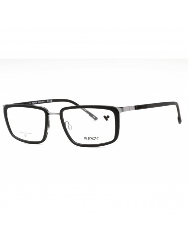 Flexon Men's Eyeglasses - Matte Black/Gunmetal Metal Rectangular | FLEXON E1138 002 Faites des économies