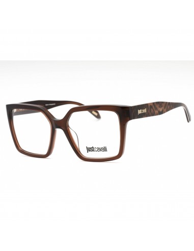 Just Cavalli Eyeglasses - Transparent Shiny Brown Plastic Square Frame | VJC006 0AAK pas cheres