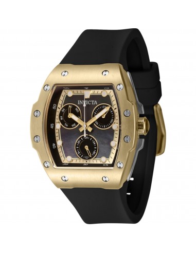 Invicta Women's Watch - Racing Quartz Gold and Black Mop Dial Silicone Strap | 45642 de pas cher