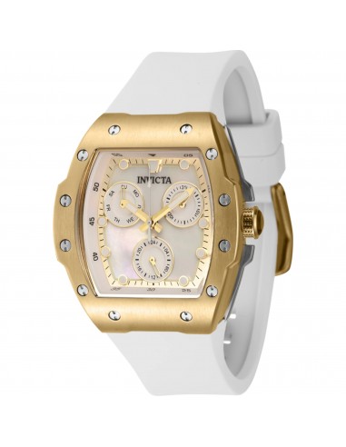 Invicta Women's Watch - Racing White and Gold Mop Dial Silicone Strap Quartz | 45643 de pas cher