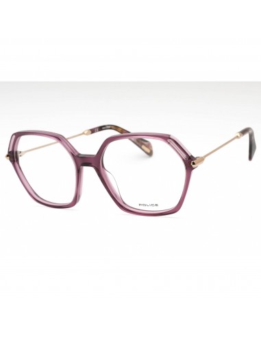 Police Women's Eyeglasses - Transparent Purple Plastic Geometric Frame | VPLD23 0B87 solde