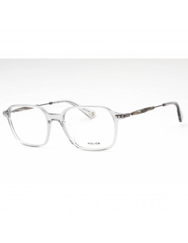 Police Unisex Eyeglasses - Transparent Grey Plastic Rectangular Frame | VPLE98 06S8 livraison gratuite