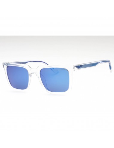 Police Men's Sunglasses - Clear Plastic Frame Smoke/Mirror Blue Lens | SPLF15 P79P Dans la société mordern