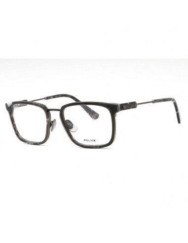 Police Men's Eyeglasses - Grey Tortoise Metal Rectangular Full Rim Frame | VPLF09 0568 plus qu'un jeu 