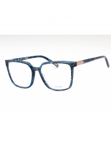 Police Women's Eyeglasses - Marbled Blue Plastic Rectangular Shape Frame| VPLF27 0Z20 français