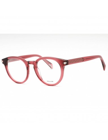 Police Women's Eyeglasses - Transparent Burgundy Plastic Round Frame | VPLF30 01CK soldes