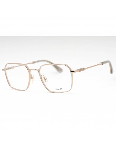 Police Unisex Eyeglasses - Rose Gold Metal Geometric Full Rim Frame | VPLF87 08FE livraison et retour toujours gratuits