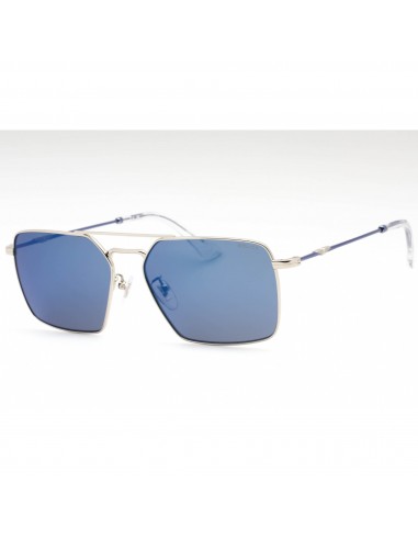 Police Men's Sunglasses - Shiny Silver Metal Aviator Full Rim Frame | SPLL07 579B hantent personnes