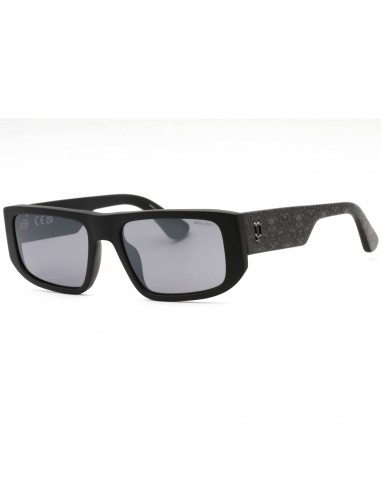 Police Men's Sunglasses - Matte Black Plastic Rectangular Full Rim Frame | SPLL13 703X en linge