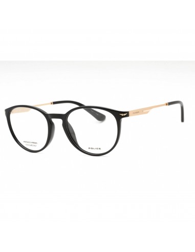 Police Men's Eyeglasses - Black Plastic Round Full Rim Frame Clear Lens | VPLL63 Z42Y Faites des économies