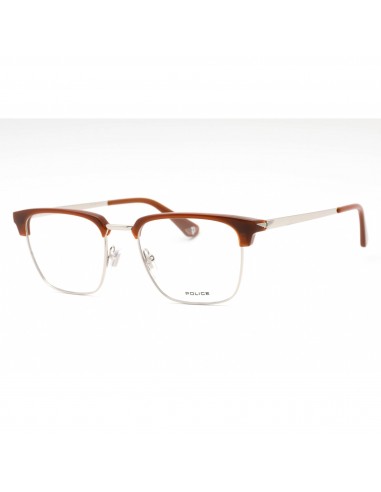 Police Men's Eyeglasses - Palladium/Brown Metal Square Full Rim Frame | VPLL64 0579 Faites des économies