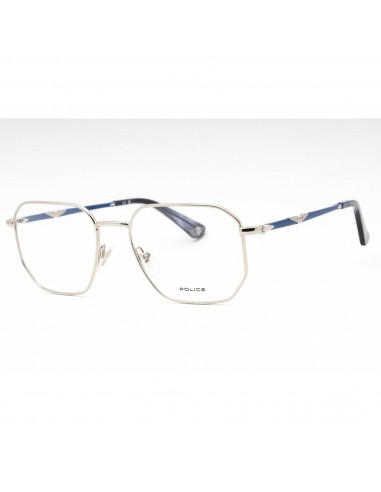 Police Men's Eyeglasses - Shiny Palladium Metal Geometric Full Rim Frame | VPLL67 0579 commande en ligne