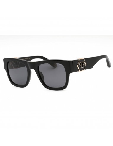 Philipp Plein Unisex Sunglasses - Shiny Black Plastic Square Frame | SPP042M 700F en ligne