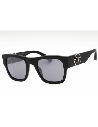 Philipp Plein Unisex Sunglasses - Matte Black Plastic Square Frame | SPP042M 703X les ligaments