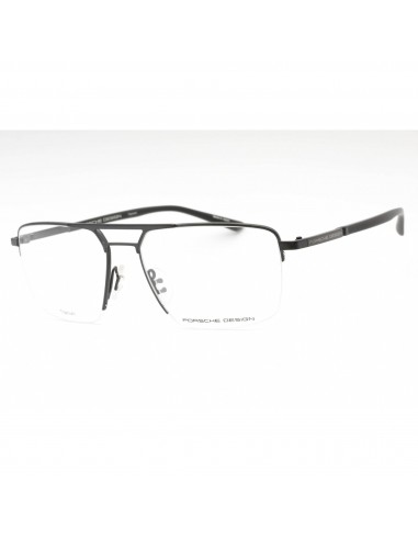 Porsche Men's Eyeglasses - Black Metal Rectangular Frame Clear Demo Lens | P8398 A JUSQU'A -70%! 