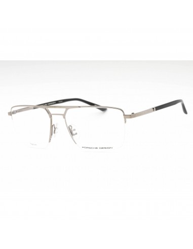 Porsche Men's Eyeglasses - Palladium Silver Metal Rectangular Half Rim Frame | P8398 B commande en ligne