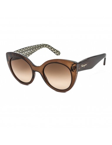 Salvatore Ferragamo Women's Sunglasses - Crystal Brown Plastic Cat Eye | SF964S 210 JUSQU'A -70%! 