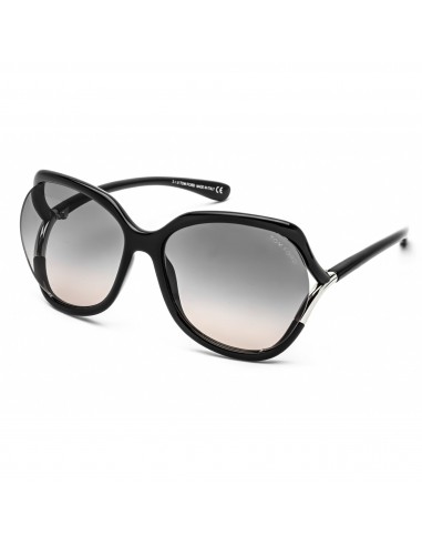 Tom Ford Women's Sunglasses - Shiny Black Plastic Oversized Full Rim | FT0578 01B sur le site 