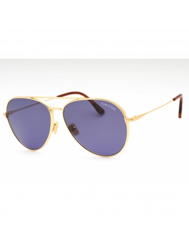 Tom Ford Unisex Sunglasses - Shiny Deep Gold Metal Aviator Full Rim Frame | FT0996 30V hantent personnes