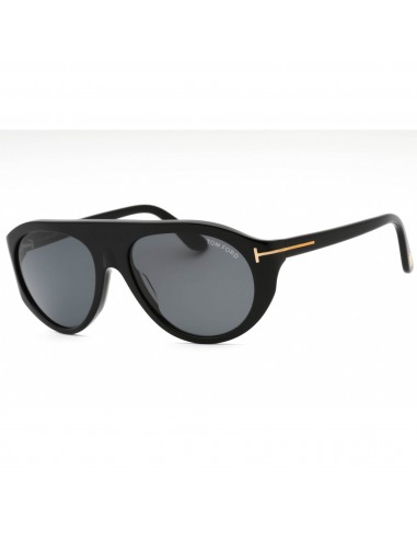 Tom Ford Men's Sunglasses - Shiny Black Plastic Oval Full Rim Shape Frame | FT1001 01A les ctes