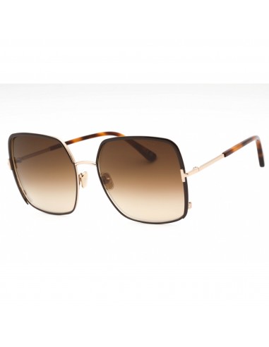 Tom Ford Women's Sunglasses - Shiny Dark Brown Metal Butterfly Frame | FT1006 48F meilleur choix