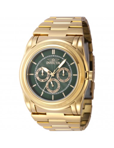 Invicta Men's Watch - Slim Quartz Green Dial Yellow Gold Steel Bracelet Date | 46263 en ligne des produits 