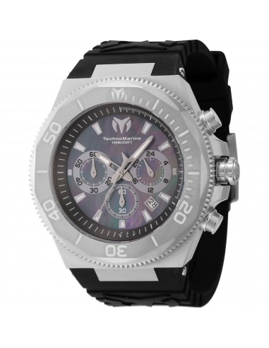 Technomarine Men's Watch - Manta Ocean Chronograph Black Silicone Strap | TM-222075 rembourrage situé sous