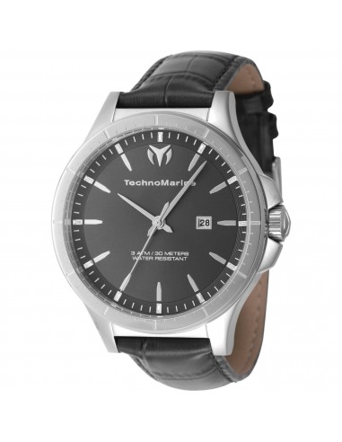 Technomarine Men's Watch - MoonSun Quartz Charcoal Dial Black Strap Date | TM-822011 sur le site 