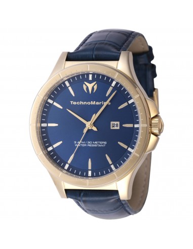 Technomarine Men's Watch - MoonSun Quartz Blue Dial Leather Strap Date | TM-822015 Profitez des Offres !