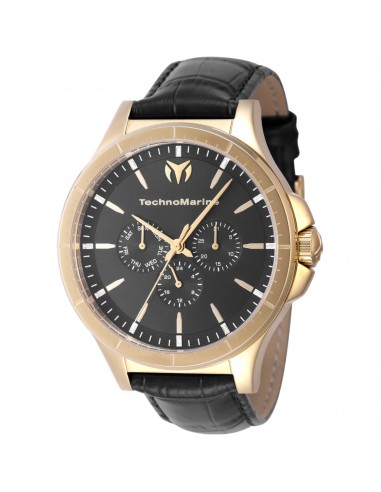 Technomarine Men's Watch - MoonSun Quartz Black Dial Leather Strap Date | TM-822029 50-70% off 