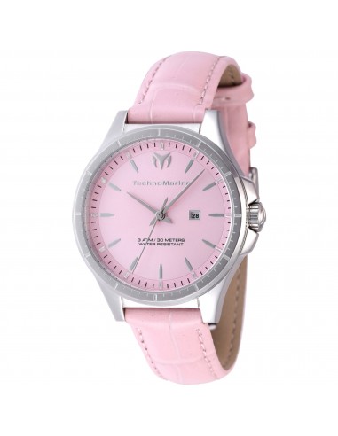 Technomarine Women's Watch - MoonSun Quartz Pink Dial Leather Strap | TM-822041 destockage