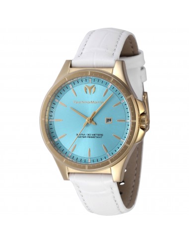 Technomarine Women's Watch - MoonSun Quartz Light Blue Dial White Strap | TM-822046 paiement sécurisé