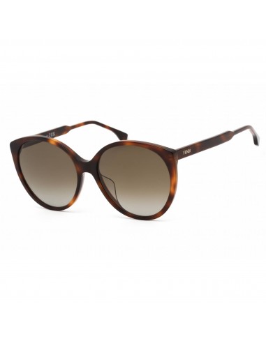 Fendi Women's Sunglasses - Blonde Havana Plastic Oval Full Rim Frame | FE40029U 53K brillant des détails fins