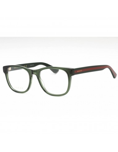 Gucci Men's Eyeglasses - Green Acetate Full Rim Frame Clear Demo Lens | GG0004ON 011 destockage