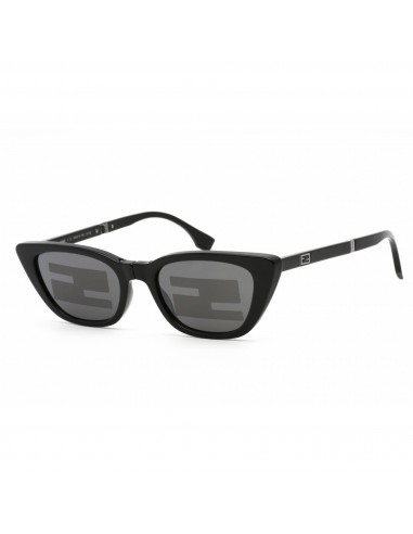 Fendi Men's Sunglasses - Shiny Black Cat Eye Frame Smoke Mirror Lens | FE40089I 01C une grave pollution 