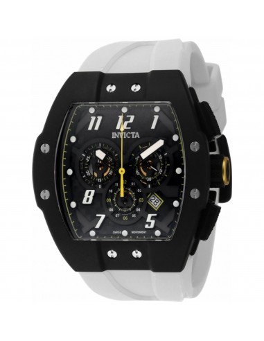 Invicta Men's Watch - Invicta Racing Quartz Black Dial White Silicone Strap | 46642 Dans la société mordern