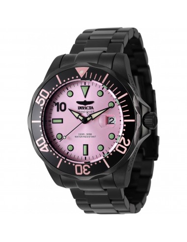 Invicta Men's Watch - Pro Diver Rotating Bezel Automatic Pink Dial Bracelet | 47187 est présent 