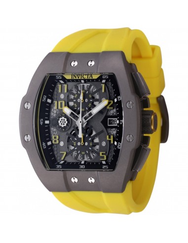 Invicta Men's Watch - Invicta Racing Titanium Case Chronograph Yellow Strap | 47188 en ligne des produits 