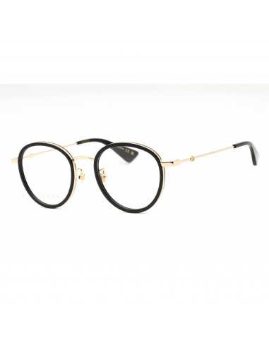 Gucci Unisex Eyeglasses - Black/Gold Metal Round Shape Full Rim Frame | GG0608OK 001 de France