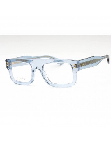 Gucci Men's Eyeglasses - Azure Plastic Rectangular Frame Clear Lens | GG1085O 004 français