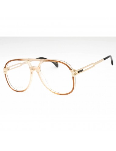 Gucci Men's Eyeglasses - Brown/Gold Plastic Aviator Full Rim Frame | GG1106O 001 Les magasins à Paris