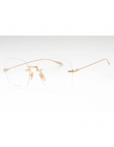 Gucci Women's Eyeglasses - Gold Metal Square Rimless Frame Clear Lens | GG1150O 002 2 - 3 jours ouvrés.