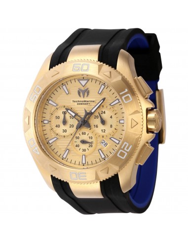 Technomarine Men's Watch - UF6 Chrono Gold Tone Dial Black, Blue Strap | TM-622003 à prix réduit toute l'année