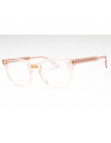 Gucci Unisex Eyeglasses - Transparent Pink Acetate Square Full Rim Frame | GG0184O 013 Economisez 